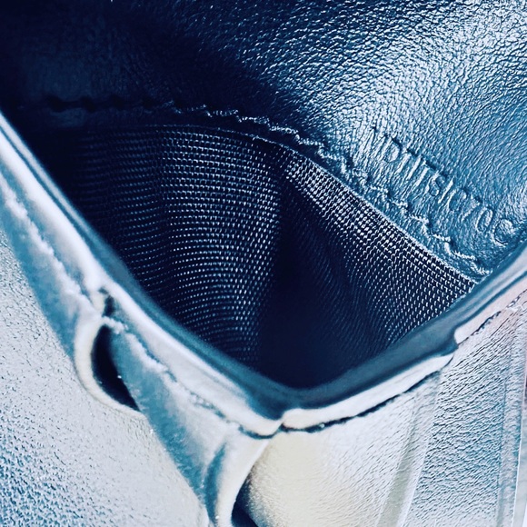 BURBERRY TB MONOGRAM PRINT LOGO OFF-WHITE BLACK LEATHER BIFOLD BILL WALLET NWT - Picture 9 of 13